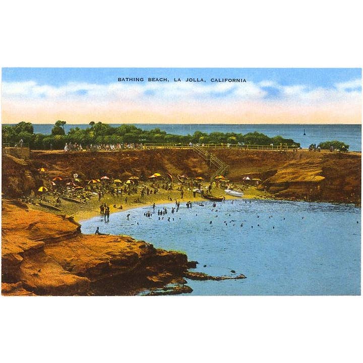 Cartolina SD-329 La Jolla Cove, California per la vendita all'ingrosso da parte di Found Image Press