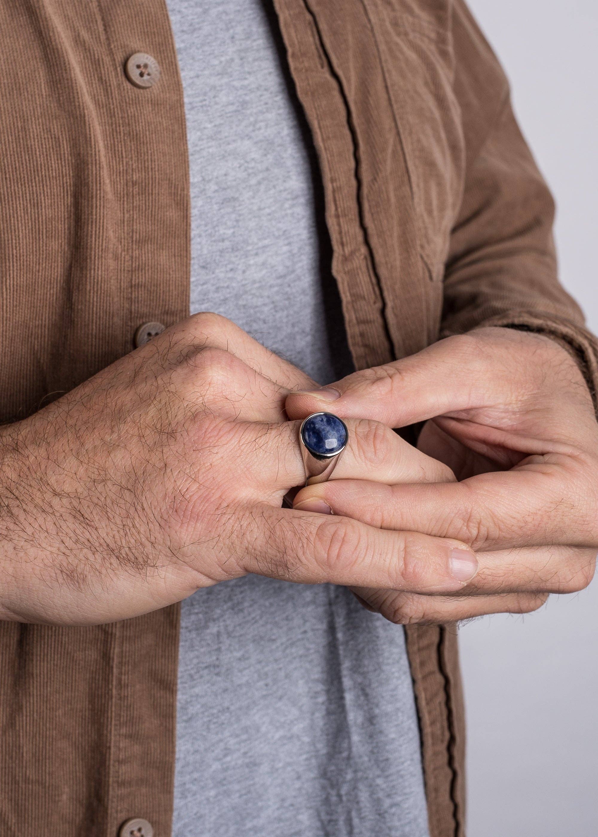 Blackskies - Wholesale Cocktail/Statement Ring - Coruscent Ring Silver-Sodalite3