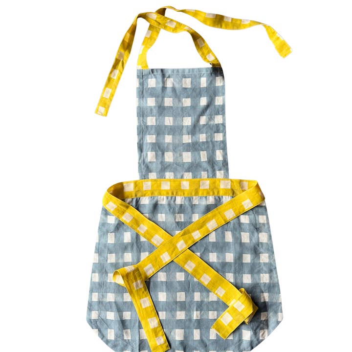 The Gemma Apron in Cross-Hatch for wholesale by Goldie Home