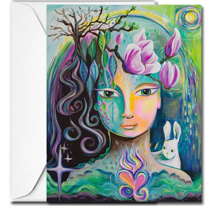 Carte vierge "Magnolia Mère" pour la vente par Alysse Hennessey Art