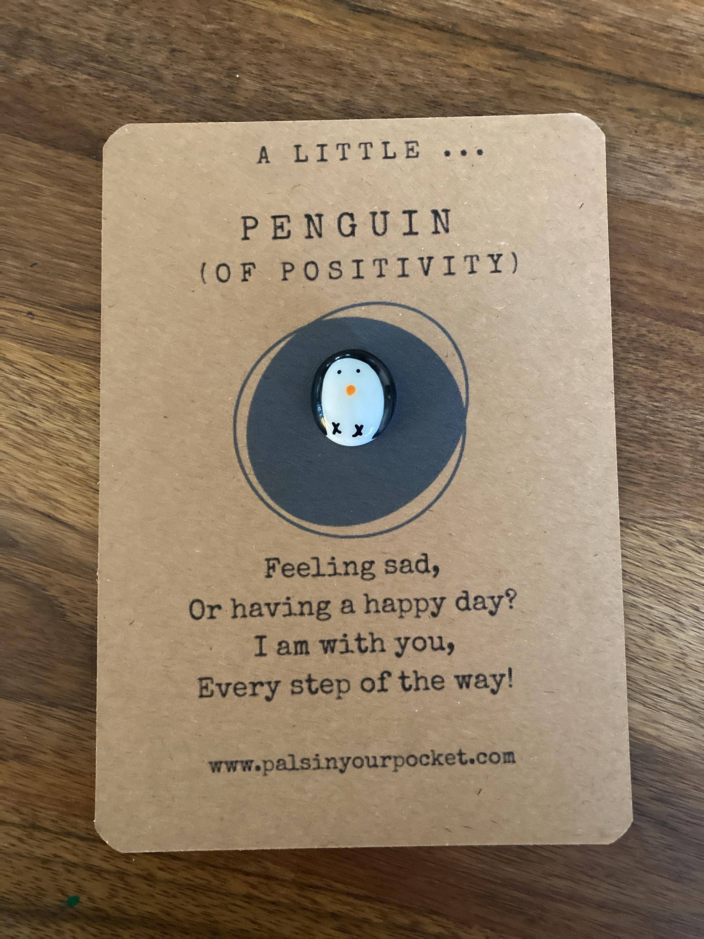 Pals in your Pocket – wholesale Keepsake coin/token – Handmade Anxiety Relief Pocket Penguin Rock2