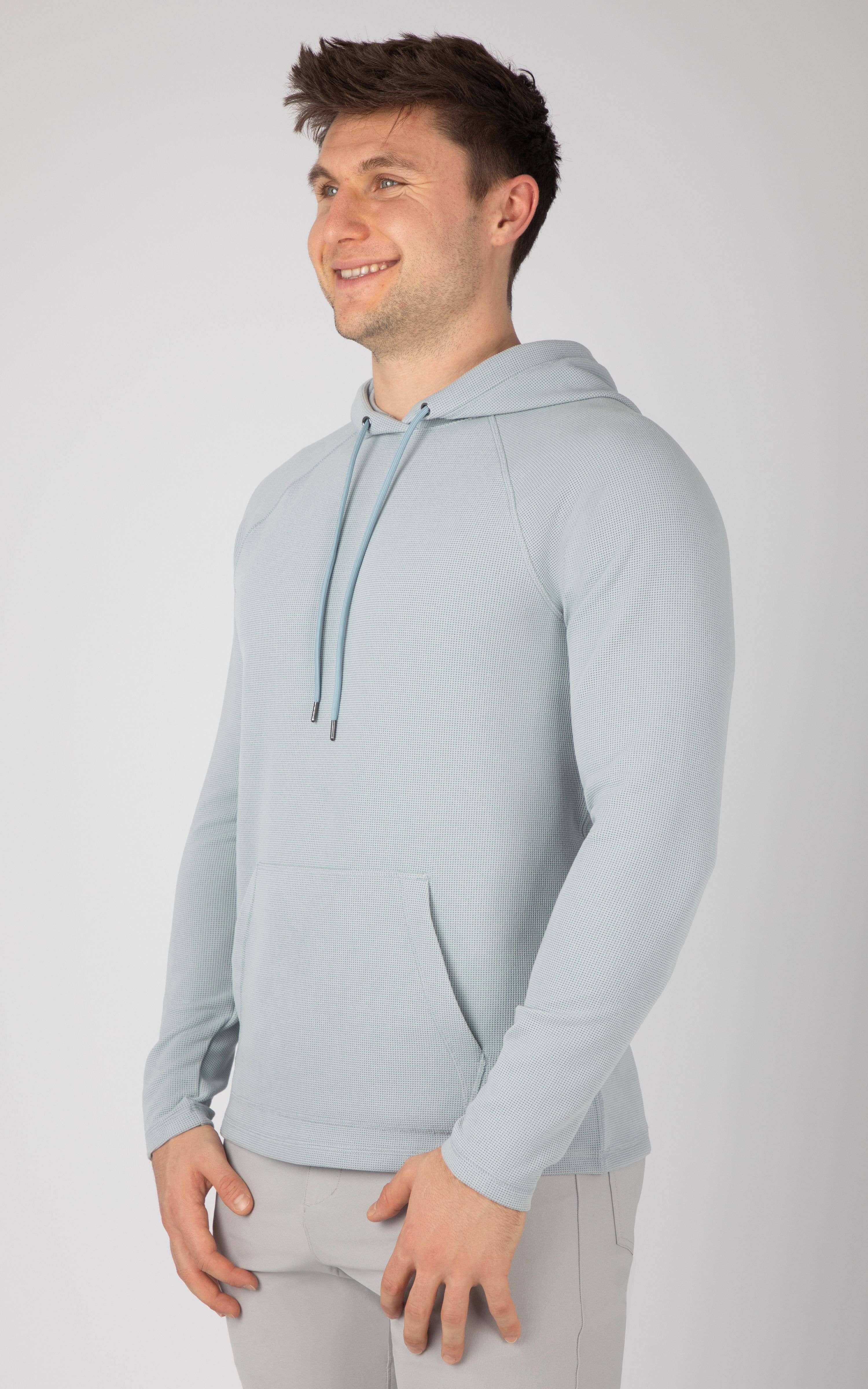 90 Degree by Reflex & Yogalicious - Wholesale Hoodie - Men's - Men's Supreme Waffle Long Sleeve Hoodie1