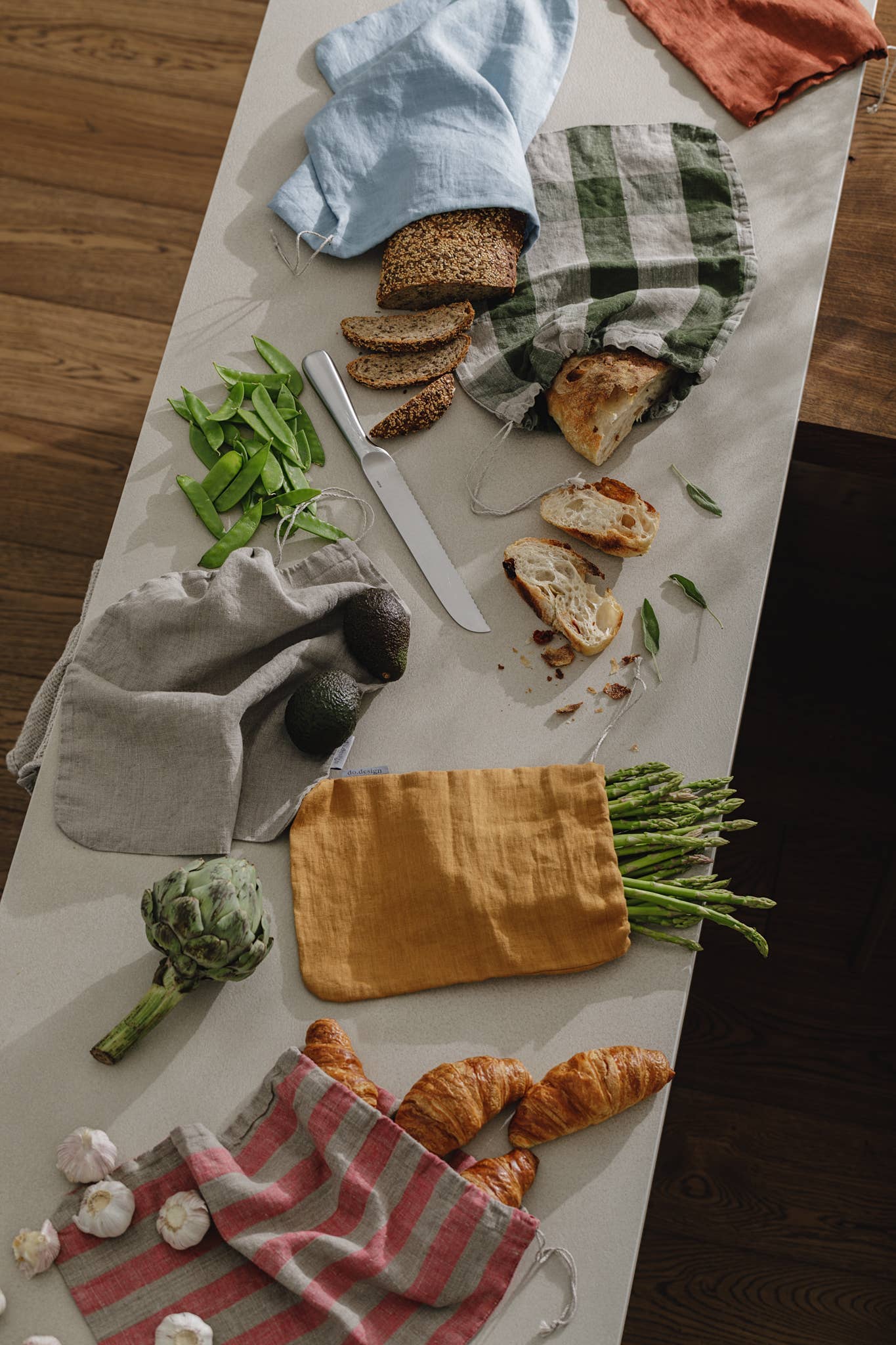 dodesign – wholesale Livsmedelsförvaring omslag/väska – Bröd-påsar i 100 % linne / Naturlig / Small10