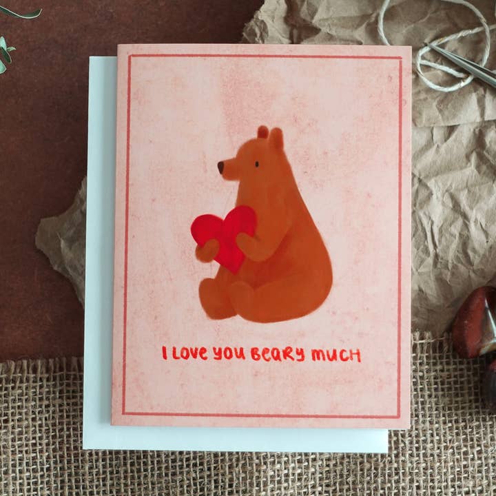 I Love You Beary Much - Jubileumkaart, Waarderingskaart, Valentijn voor wholesale door Fun Gal Studio