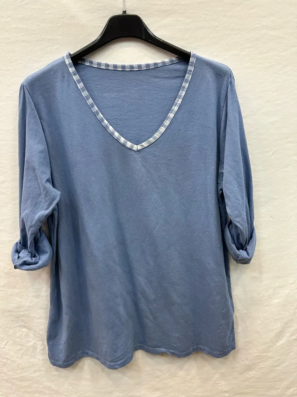 Mimi & Gogo – T-shirt – Mulher por atacado – T-shirt gola vichy @96893_TsColVichy0