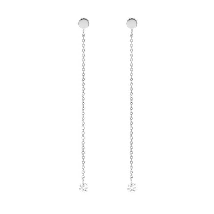 Pure chain earrings, 18K white gold for wholesale by Leaf Jewelry