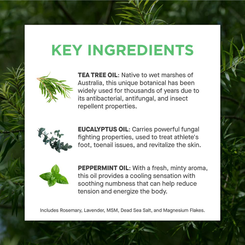 Plant of Life - Vente Sel de bain - Trempage pour les pieds à l'huile d'arbre à thé avec sel d'Epsom | Fungus & Odor 16 oz6