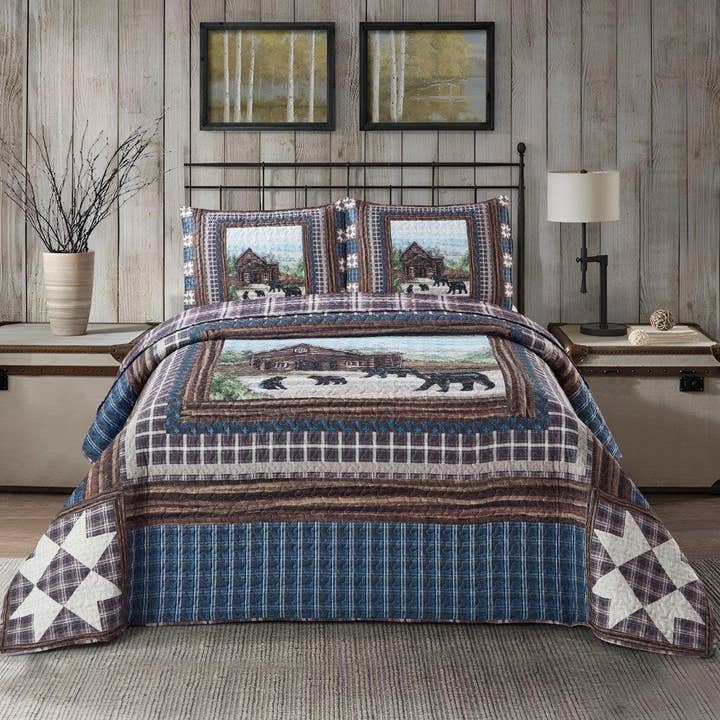 Duke Imports - Wholesale Bedding Set - "Early Settlers" 3-Piece Designer Microfiber Quilt Set4