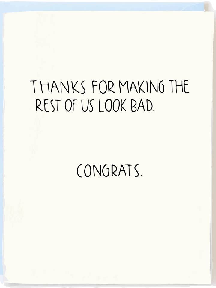 Funny Congrats Card – Engagement, Wedding, Baby, New for wholesale by Pop + Paper