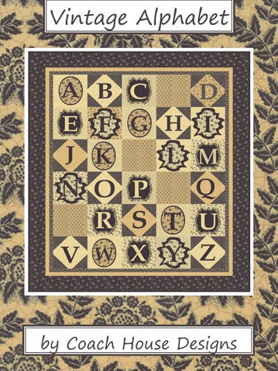 Quiltmuster im Vintage-Alphabet für den Großhandel von Coach House Designs