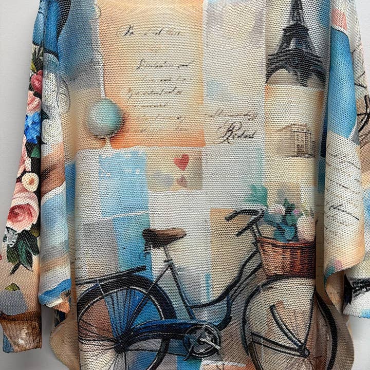 VISPBIKE Italian OS Parisian Printed Knit Sweater for wholesale by LOOWIE