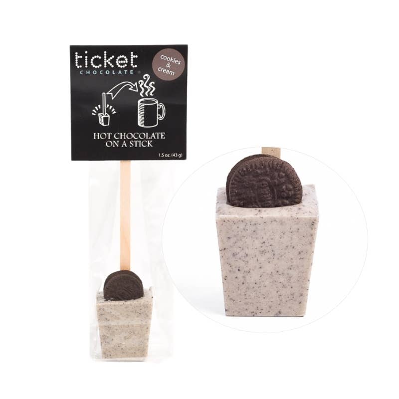 Ticket Chocolate - Wholesale Hot Cocoa Mix/Kit - Gourmet Hot Chocolate on a Stick – Single Serve (1.5 oz)1