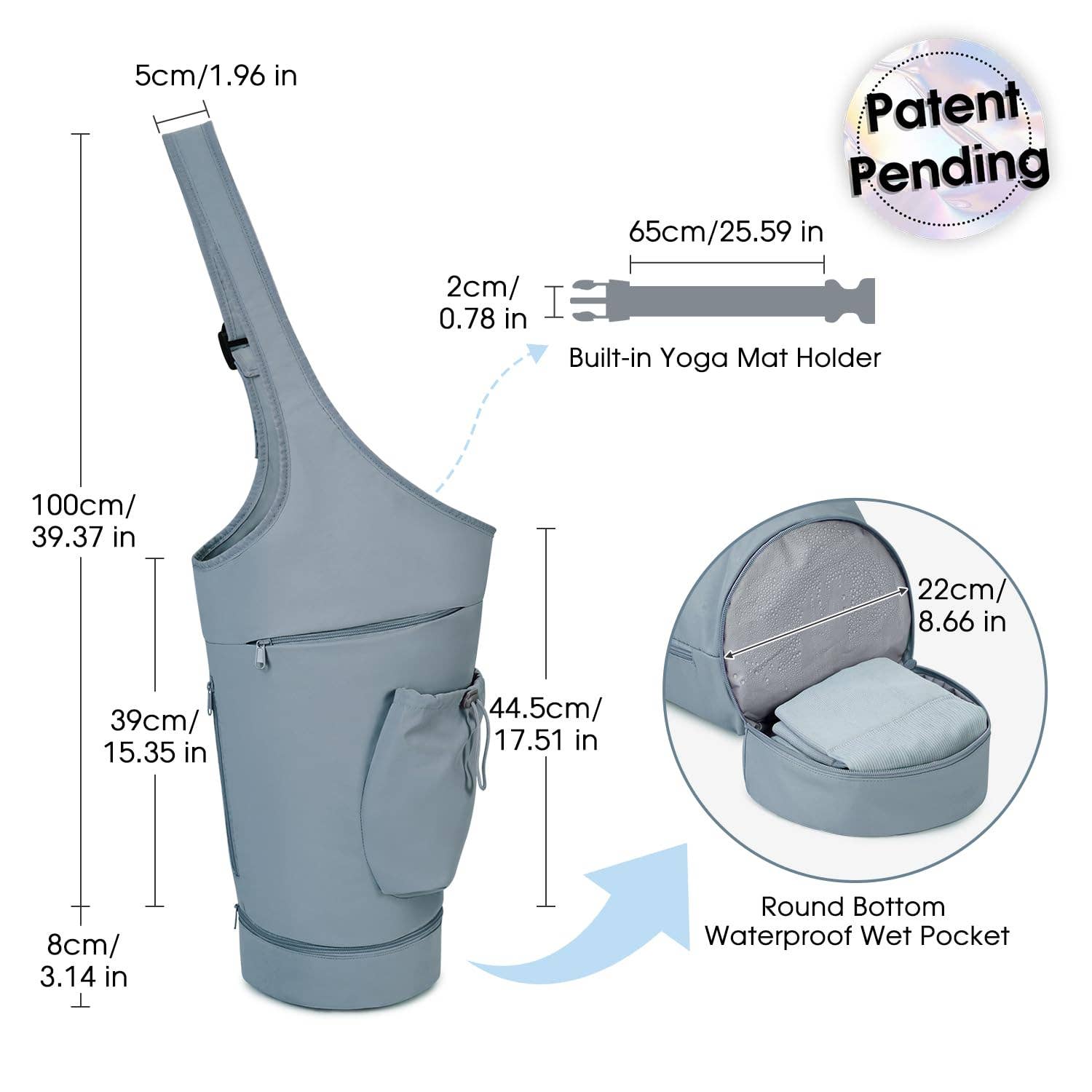 wandf - Wholesale Yoga Bag - Yoga Mat Bag Large Opening Long Tote Yoga Mat Carrier Holder9