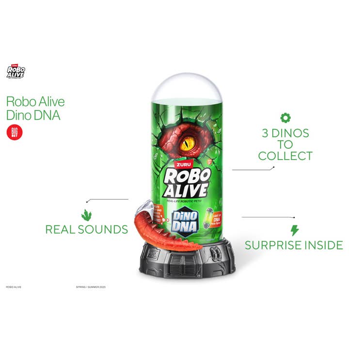 The Zoofy Group , LLC - Wholesale Classic Toy - Kids - ZURU-ROBO ALIVE-DINO DNA-SER 1-DINO DNA PLAYSET-TUBE- ASSORT