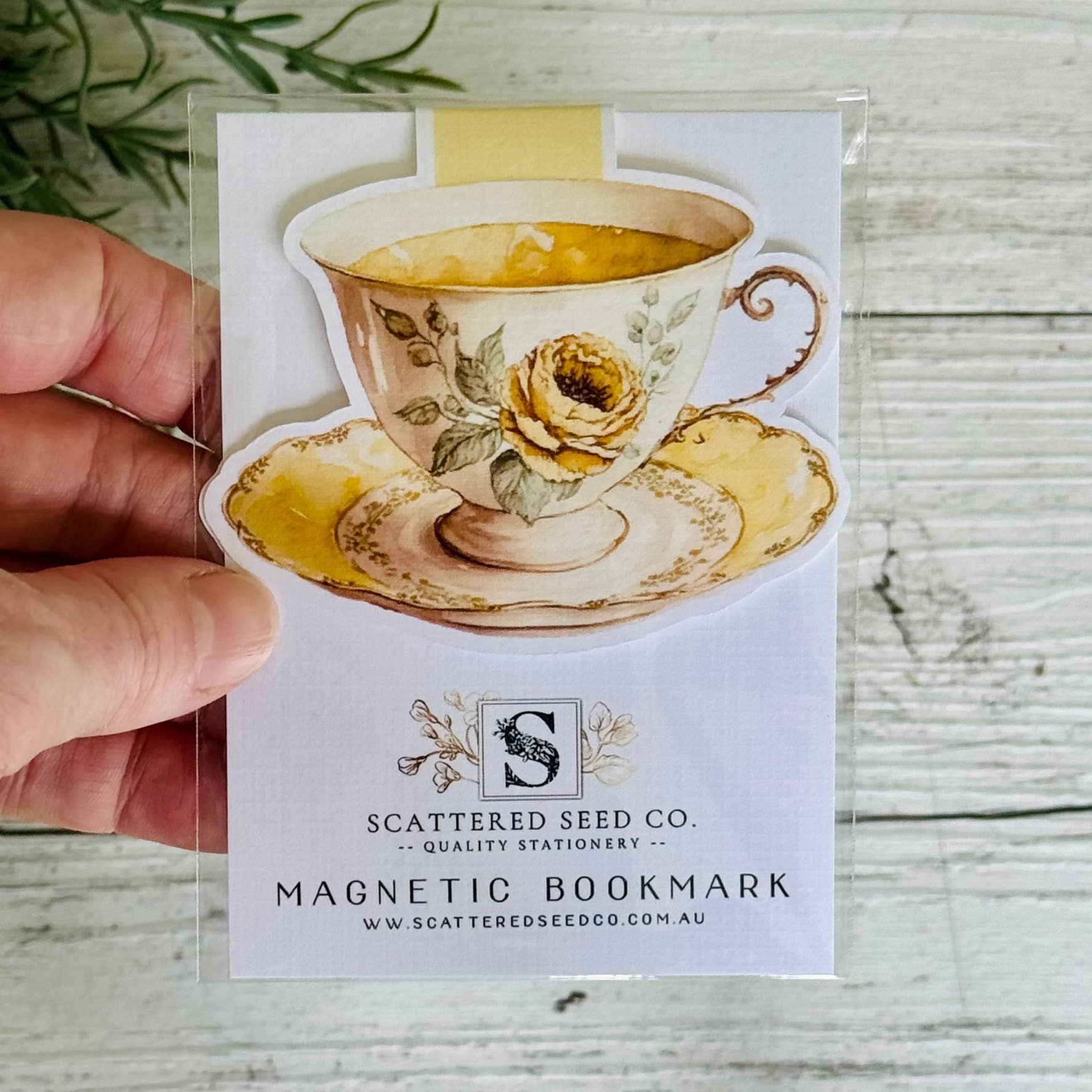 Scattered Seed Co - Vente Marque-page - Marque-page magnétique tasse à thé vintage rose aqua3