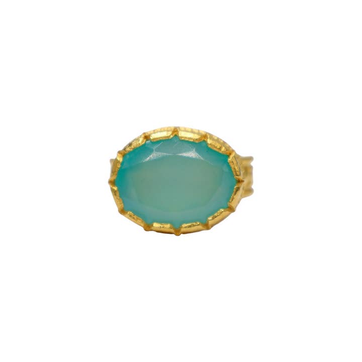 DIAPERIS - Wholesale Cocktail/Statement Ring - MORPHÉE RING BLUE CHALCEDONY0