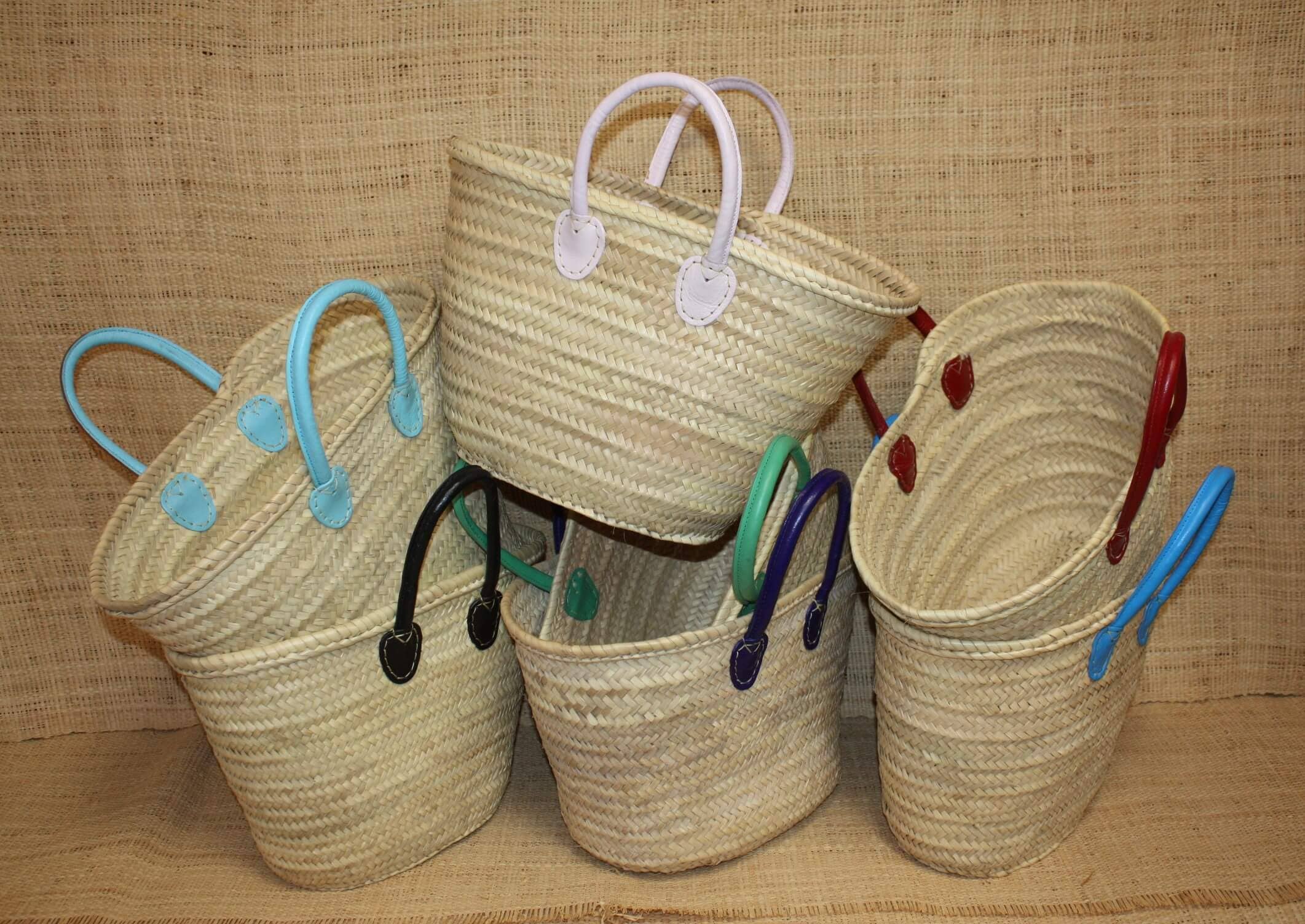 Boutique Huléti - Wholesale Beach Bag - Rattan Shopping Basket | Straw Beach Bag | Wicker Market Tote - Round Leather Handles: Several Colors Available8
