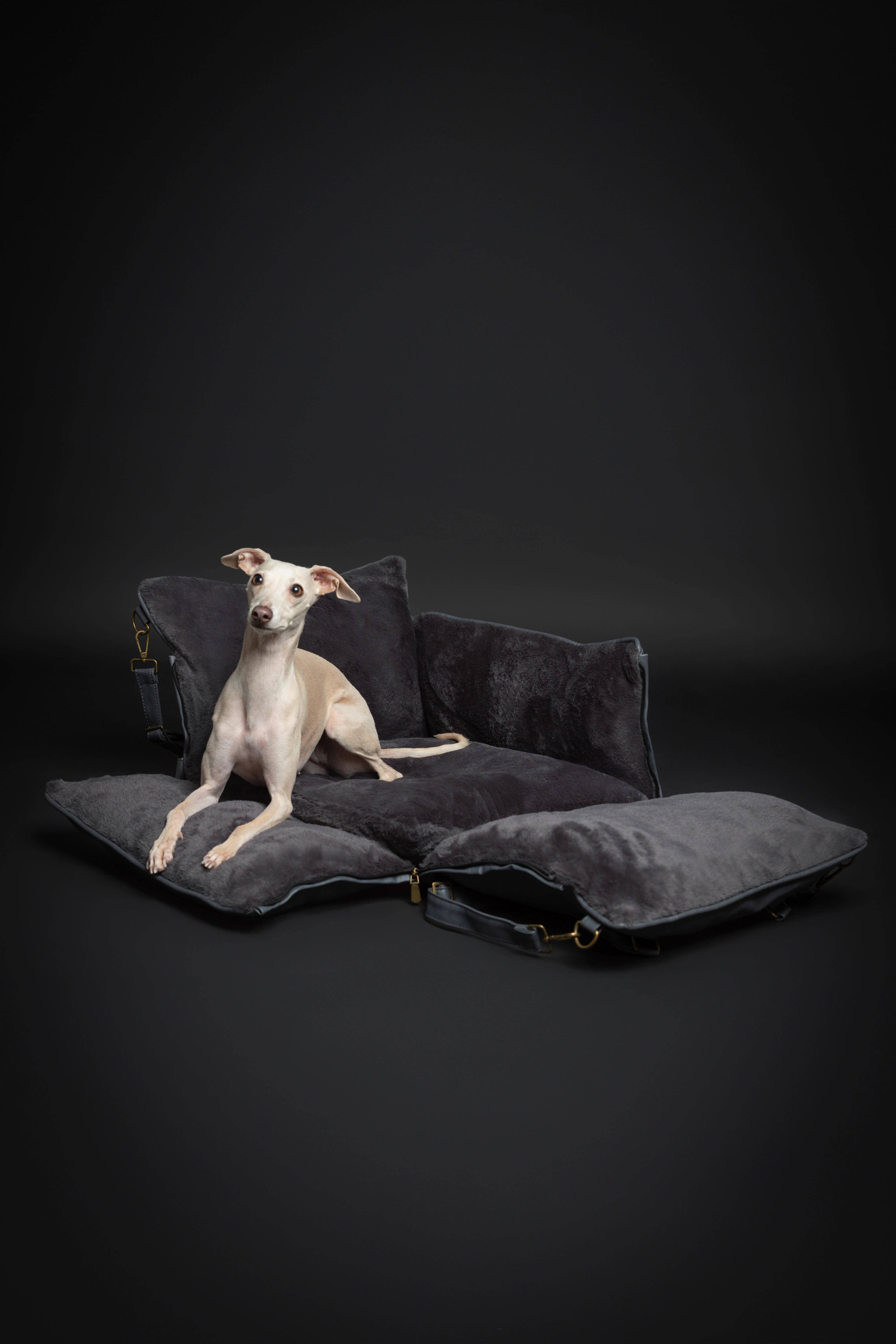 NOAH AND PAW LLC – wholesale Pet carrier – Cat/dog – Dog Car Seat Carrier Orthopedic Crushed Foam, Black, Vegan Leather5