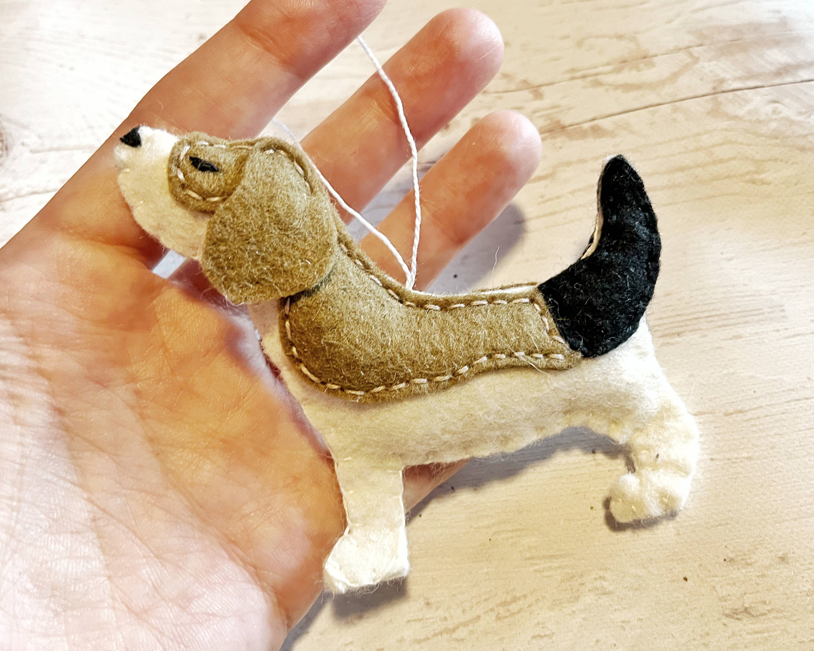 Grab a Coffee - Wholesale Ornament - Felt beagle ornament - dog memorial gift3
