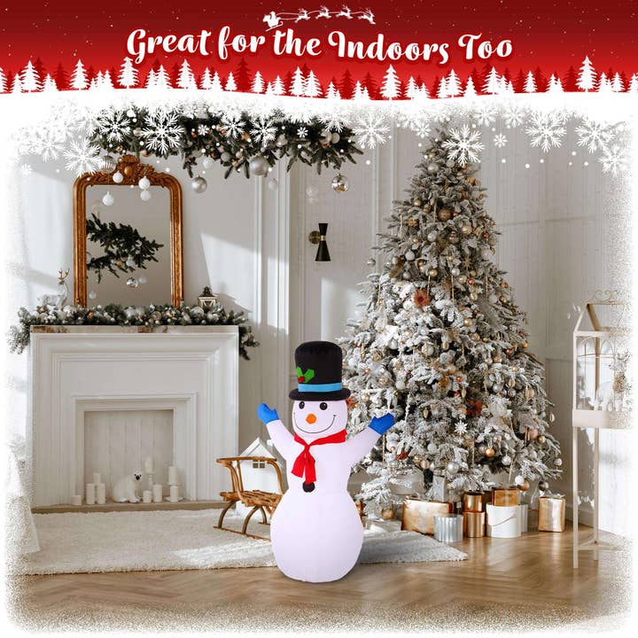 G128 - Wholesale Christmas Decoration - Inflatable Snowman Christmas Decor with LED Lights, 4FT2