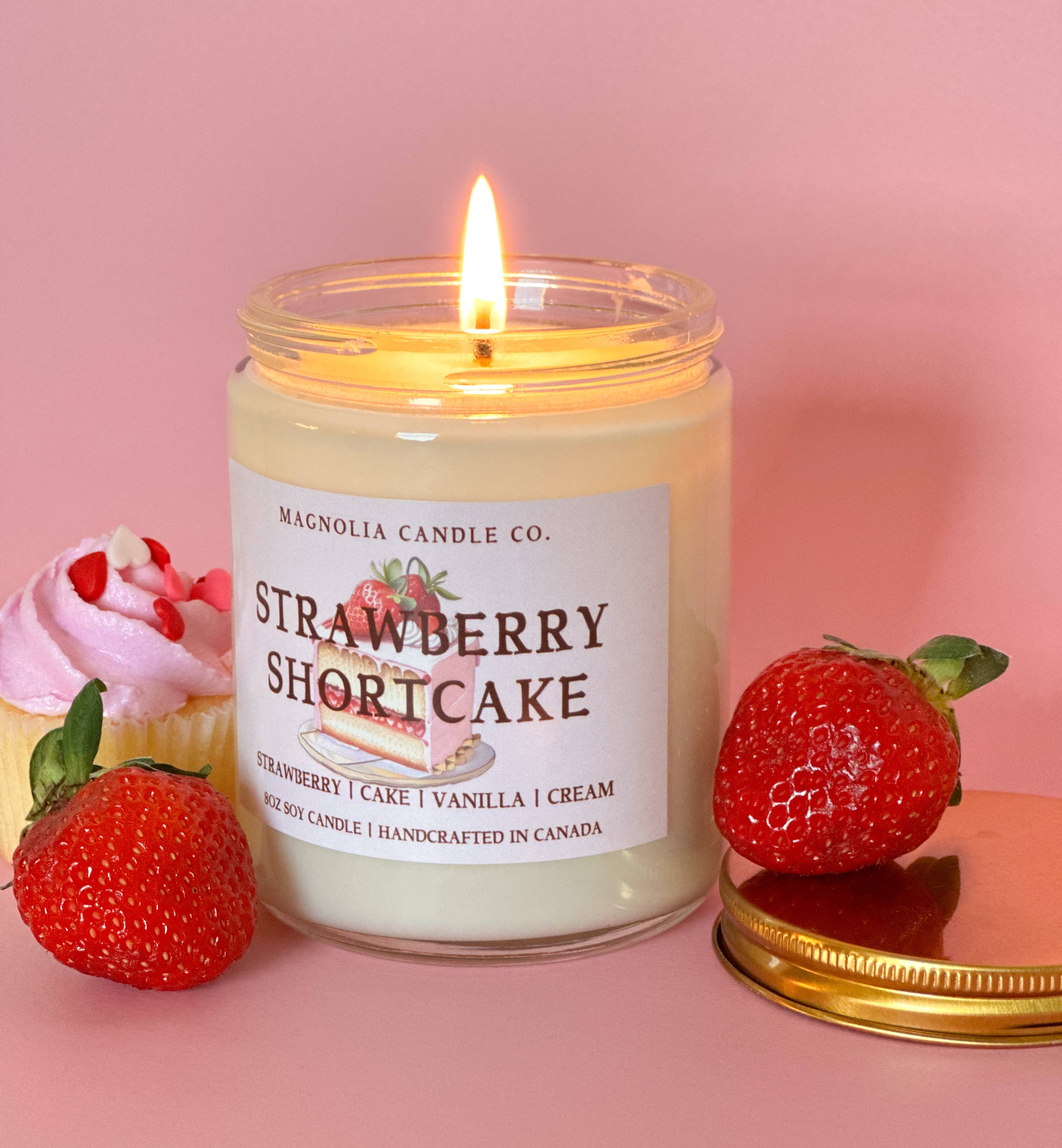 Magnolia Candle Company - Vente Bougie en bocal - Shortcake à la fraise - Bougie été | printemps 8oz2