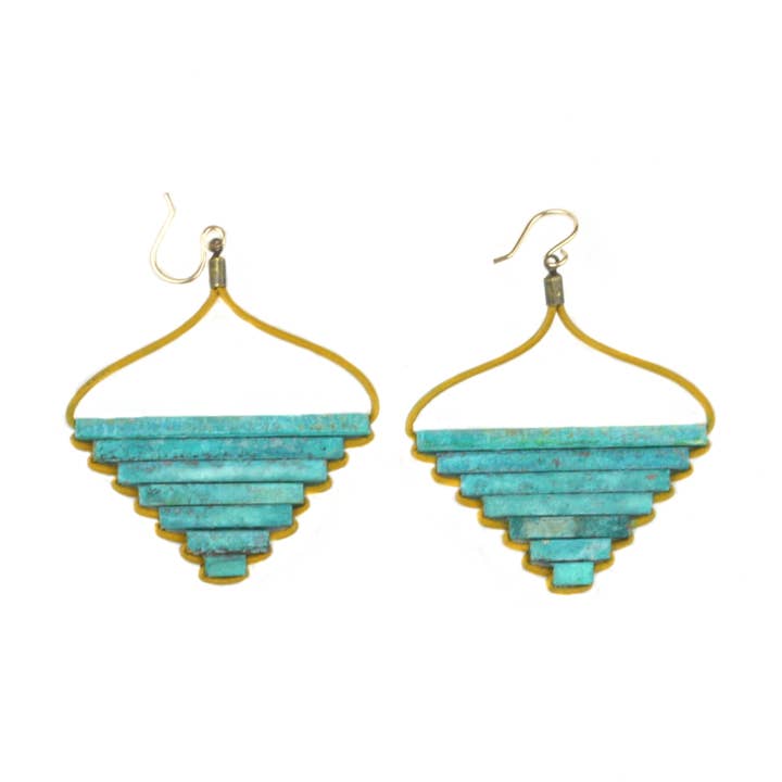 Teocalli Pyramid Oorbellen - Groot voor wholesale door Old Blood Jewelry & Wears