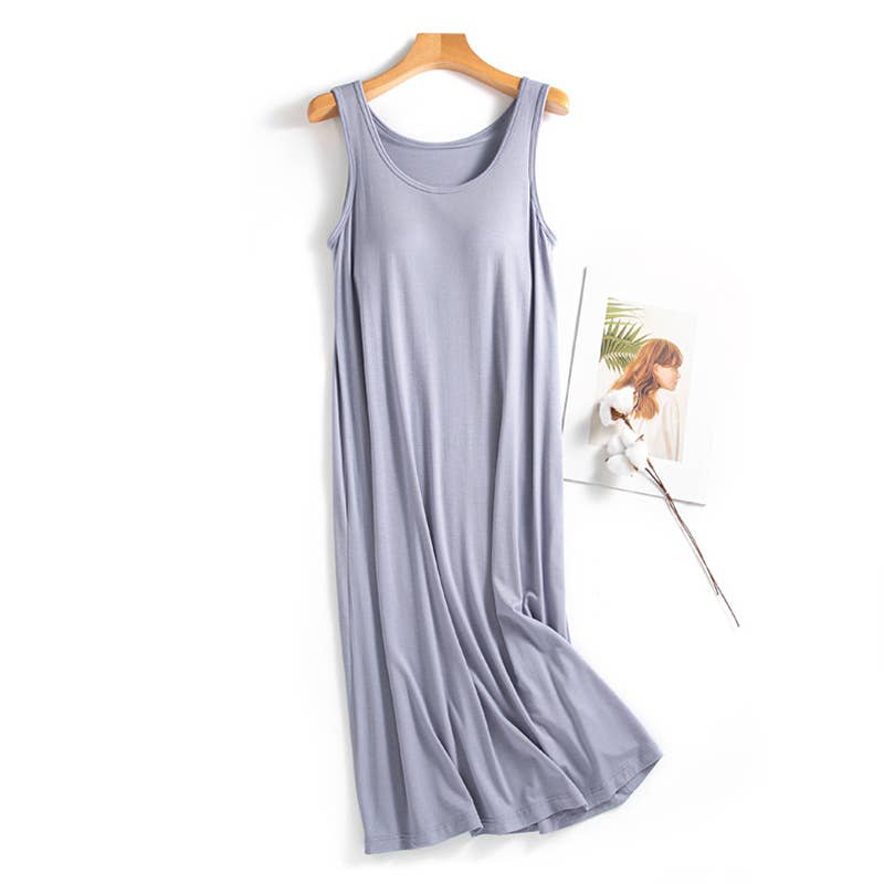 HIDDENBRAND - Wholesale Dress - Women's - Daily built-in bra tank dress lounge sleeveless dress2