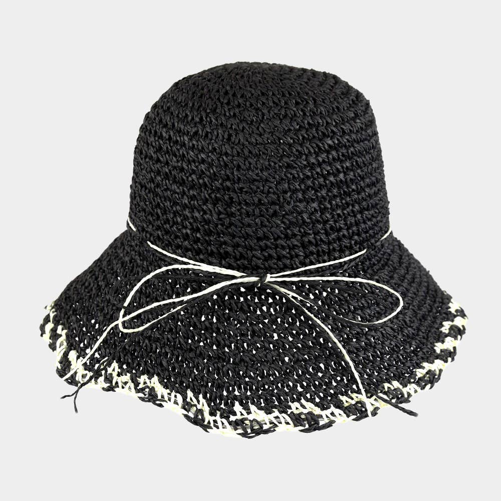 Sensibling Corp. - Wholesale Bucket Hat - Women's - Edge Detailed Straw Bucket Hat7