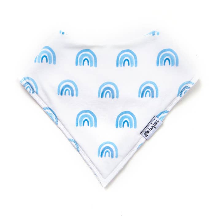 Blue Rainbow Organic Bandana Bib for wholesale by IzzyLee's