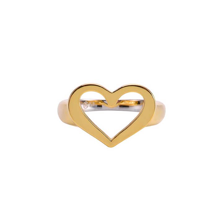 Valentine heart gold silver ring for wholesale by ORUS BIJOUX