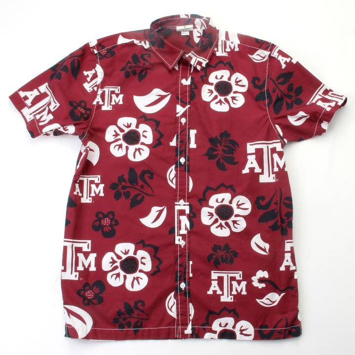 Texas A&M Aggies Men's Floral Shirt for wholesale by Wes and Willy