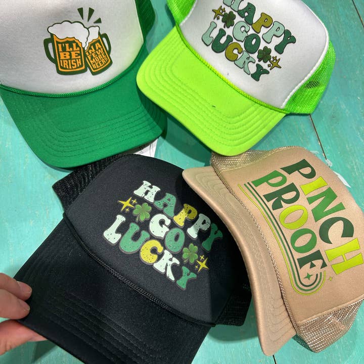 Happy Go Lucky Trucker | St. Patricks Day | St Patty | Irish for wholesale by Vibes Hat Company