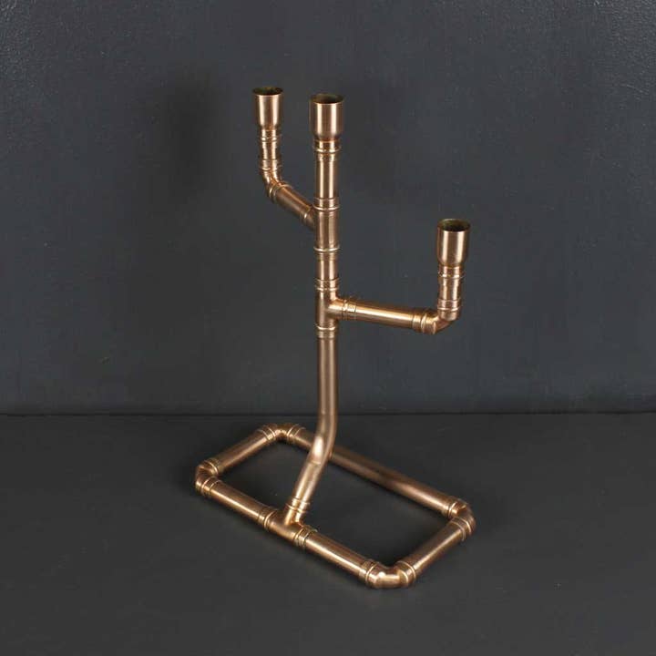 Kopper Kreation - Wholesale Candle Holder - Classic Copper Pipe Candelabra
