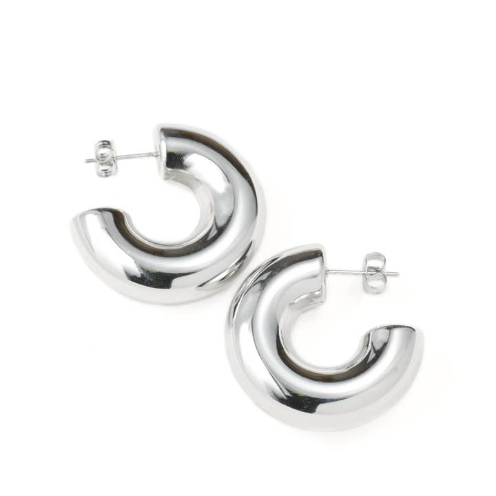 Blueyejewelry – Engroshandel Hoops – Chunky Tube Hoops - vandtæt Chunky Medium Hoop Øreringe