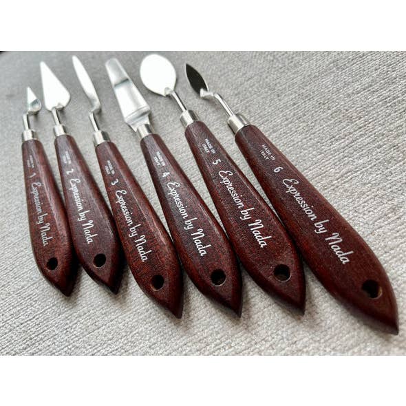 Set di Spatole | Argento & Legno Scuro per la vendita all'ingrosso da parte di Expression By Nada