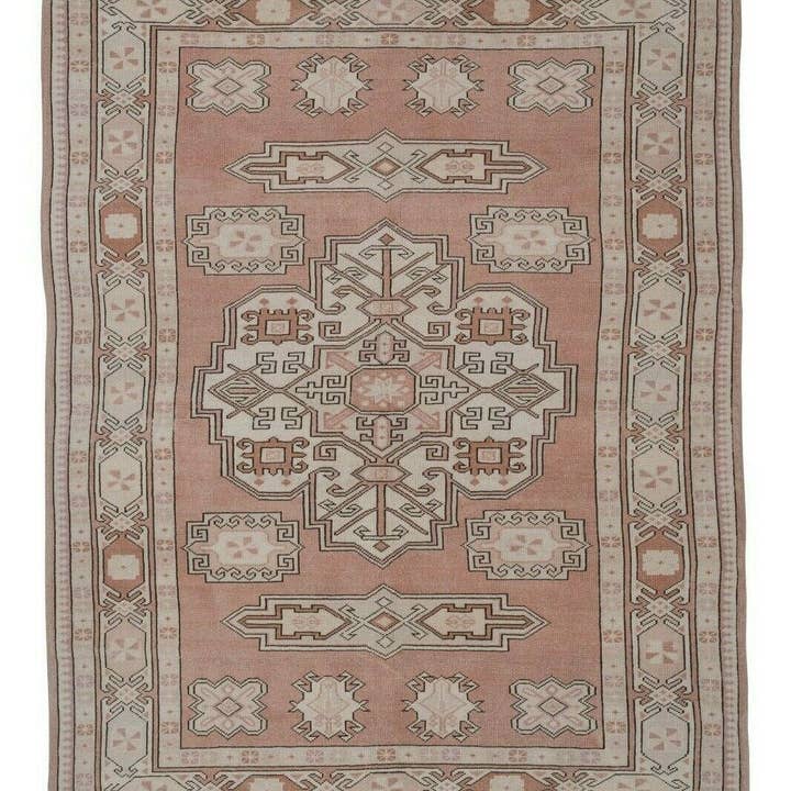 Vintage Pillows Store - Wholesale Vloerkleed - Decoratief Turks tapijt, Oushak-tapijt in zachte kleur, woonkamer