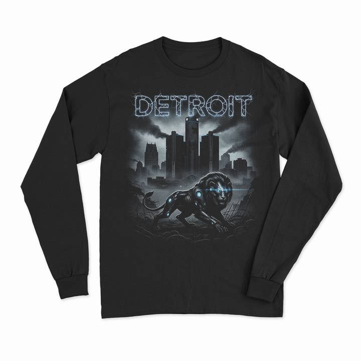 Detroit Lion Ruins - Unisex Langarmshirt für den Großhandel von Live Love Michigan