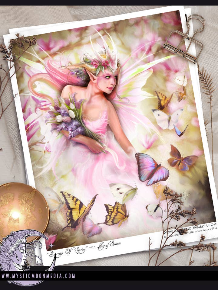 "Sovereign Of Spring" Fairy Fantasy Art Print for wholesale by Mystic Moon Media LLC