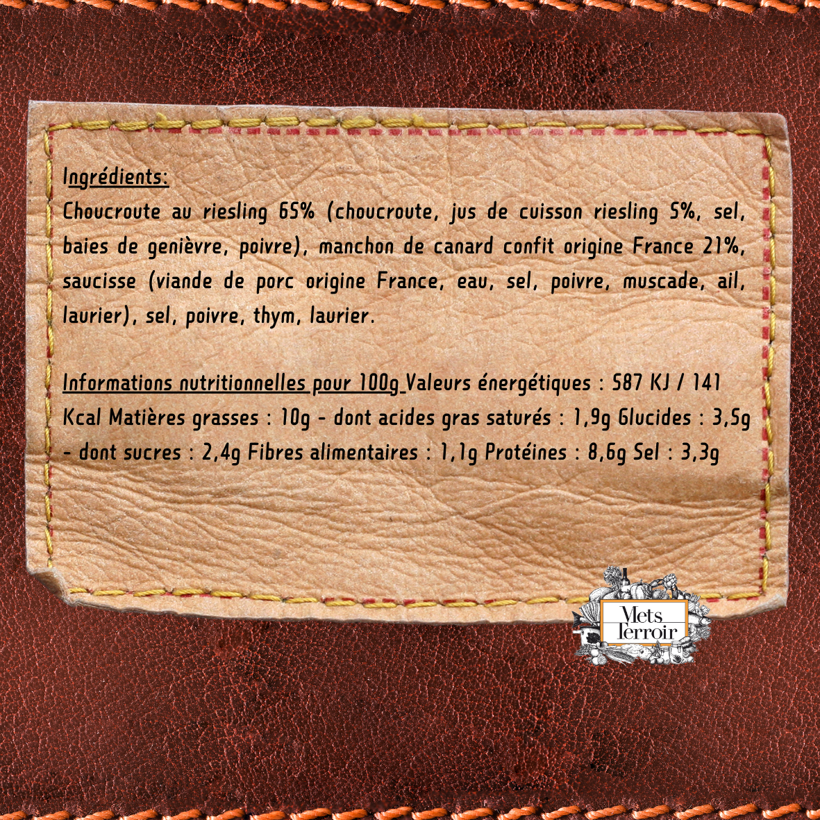 MetsTerroir – Großhandel Soße – Sauerkraut mit Entenconfit – 380 g3