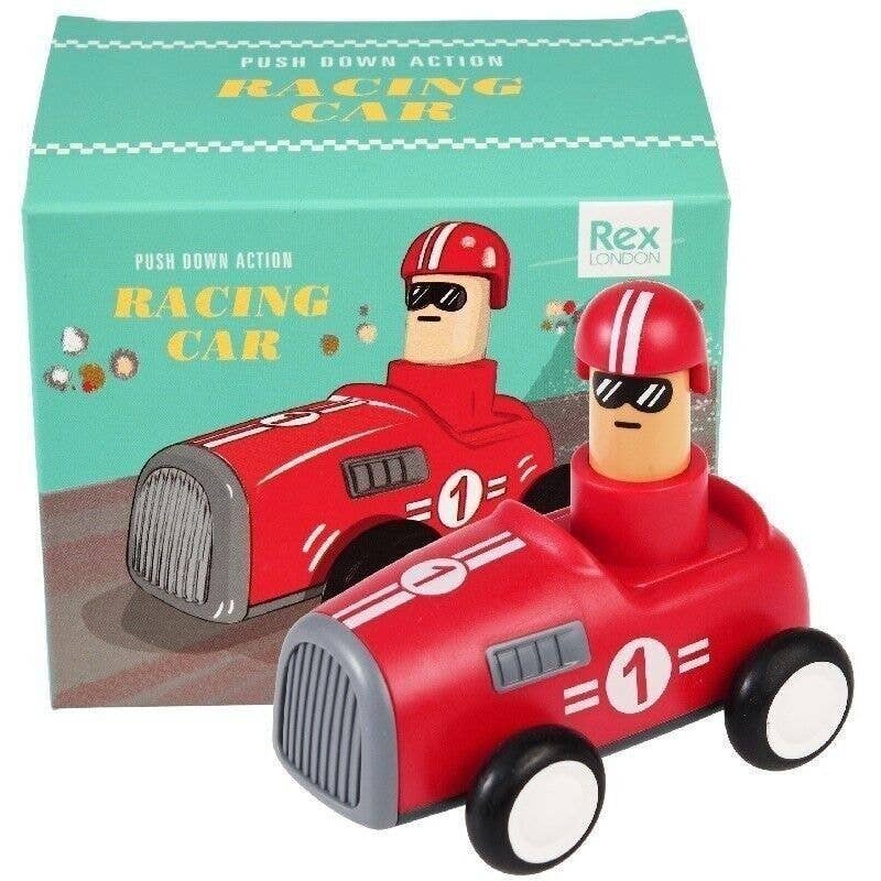 Rex B2B - UK – wholesale Classic toy – Kids – Push Down Action Racing Car - Red0