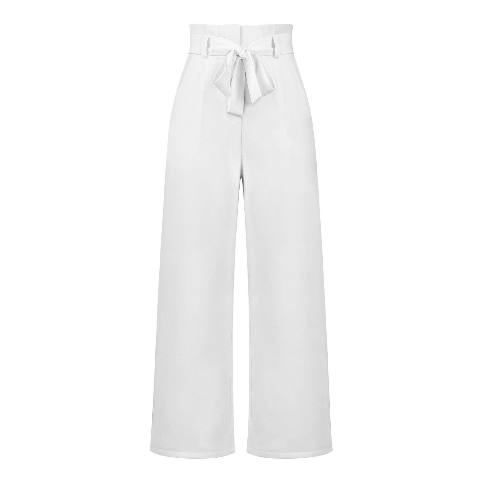 Suhkasana - Wholesale Pants - Women's - Women's Wide-Leg Trousers with Belt Casual Commuter Pants1