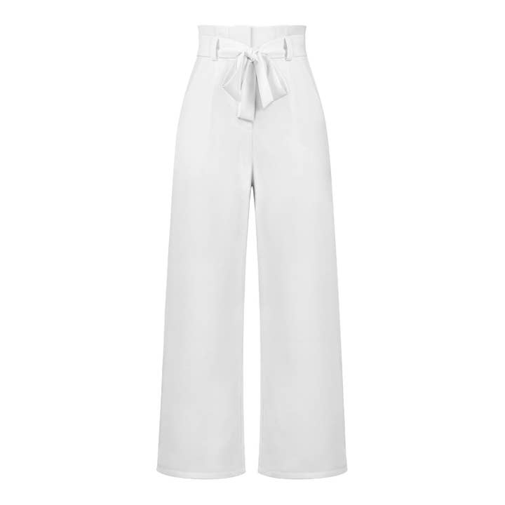 Suhkasana - Wholesale Pants - Women's - Women's Wide-Leg Trousers with Belt Casual Commuter Pants1