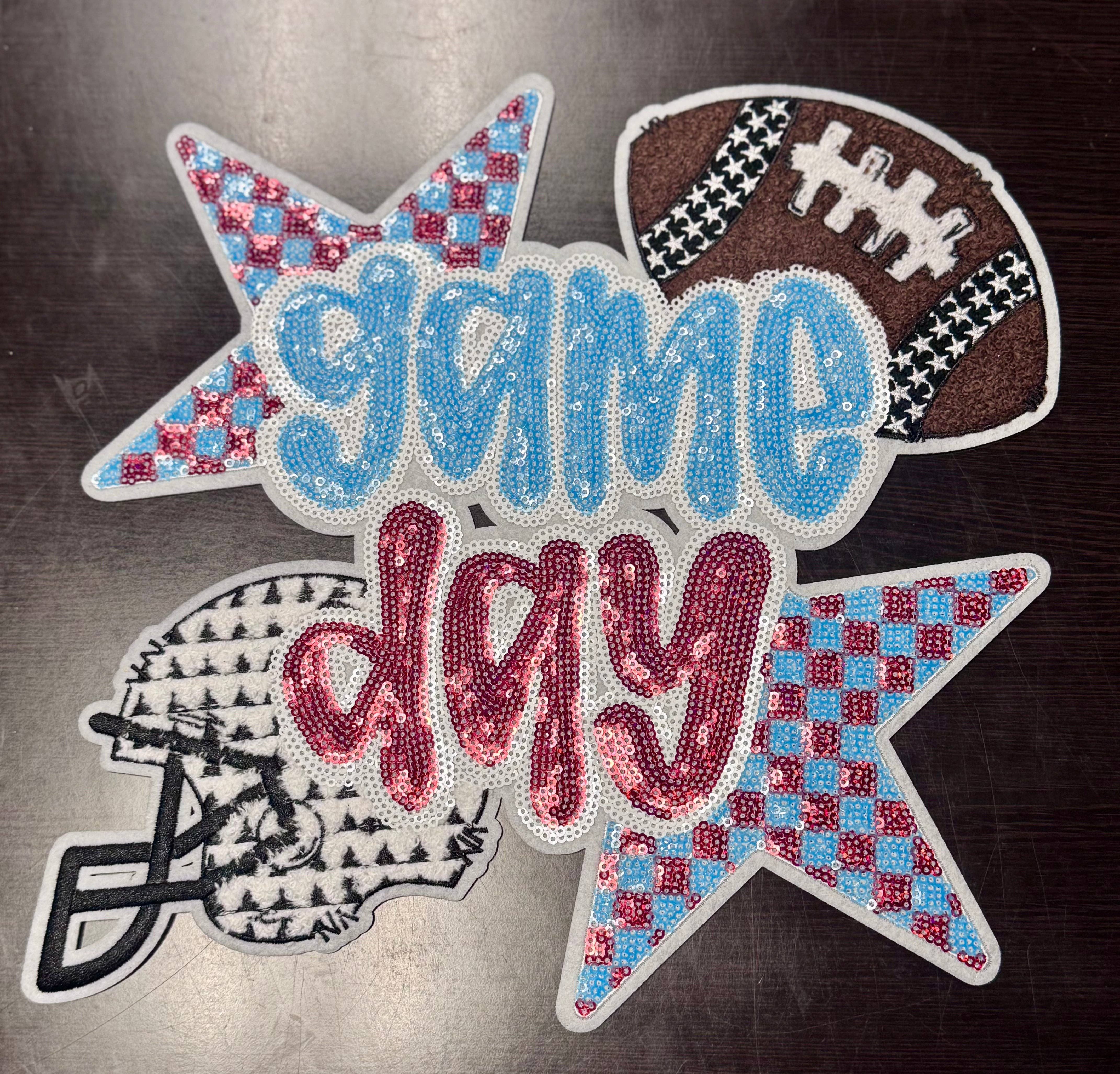 sequinandstiches - Vente Écusson - Patch jour de match, Patch 11, Patch de football, Patch rouge et bleu, Patch de football à sequins, Patch de sport, Patch à sequins, Patch thermocollant, DIY5