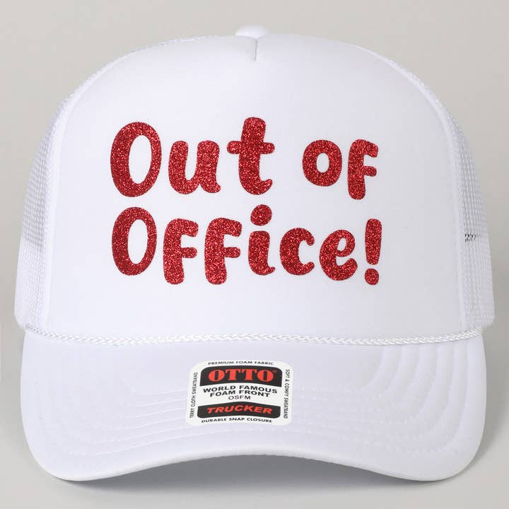 Fashion City - Wholesale Trucker Hat - Unisex - Out of Office Glitter Letter Logo Foam Trucker Hat33