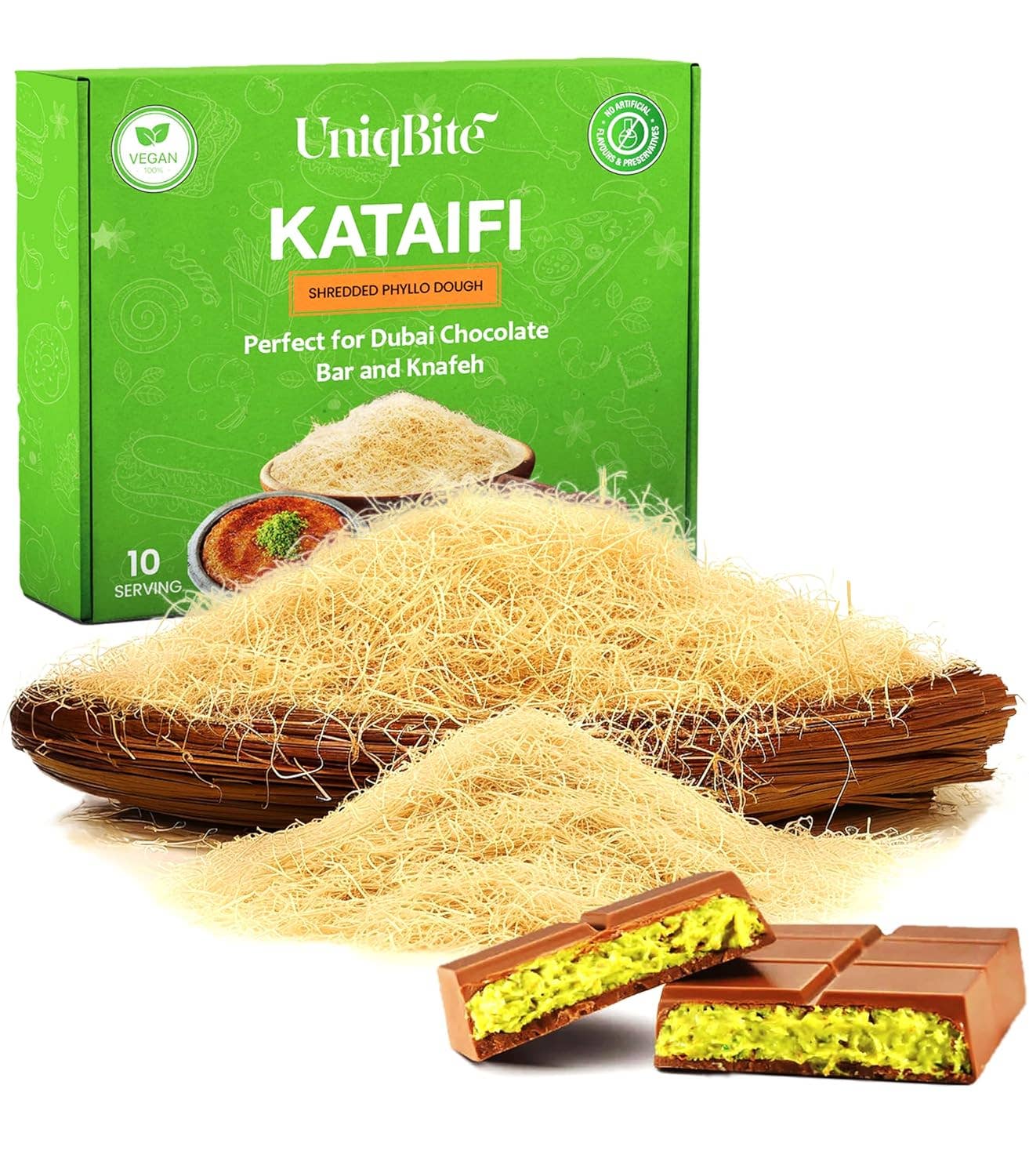 UniqBite - Wholesale Sprinkles - Raw Kataifi | Dried&Shredded Phyllo Dough | 1.1lb (500g)0