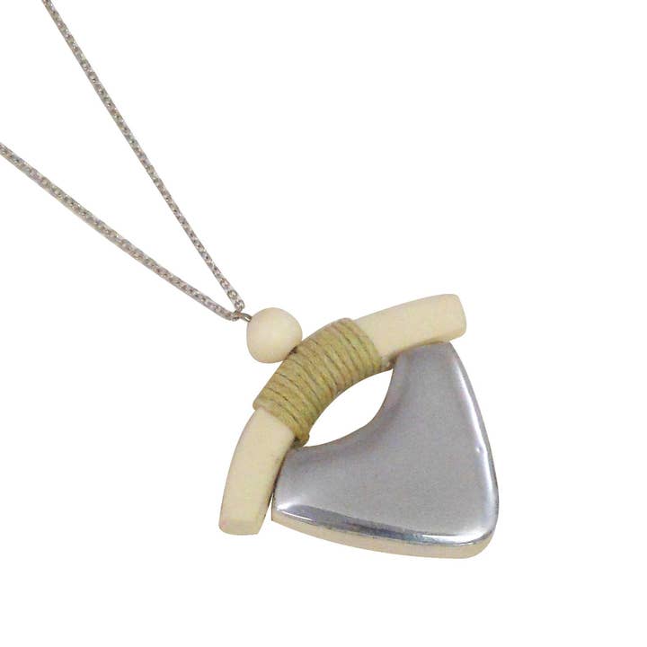 Grå/Creme Halskæde 45 cm for engroshandel hos Status Collections