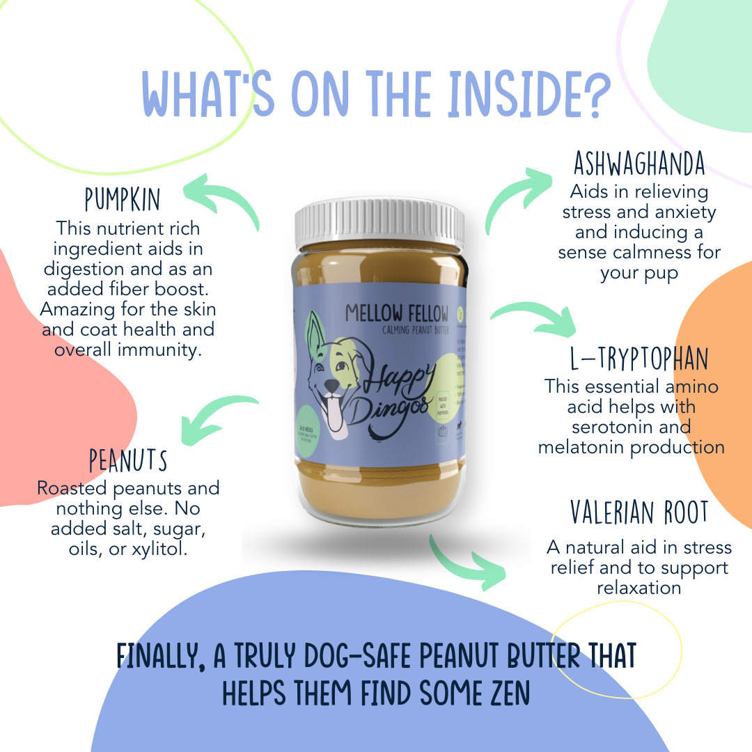 Happy Dingos - Wholesale Pet treats – Dog - Mellow Fellow Calming Peanut Butter - 16oz2