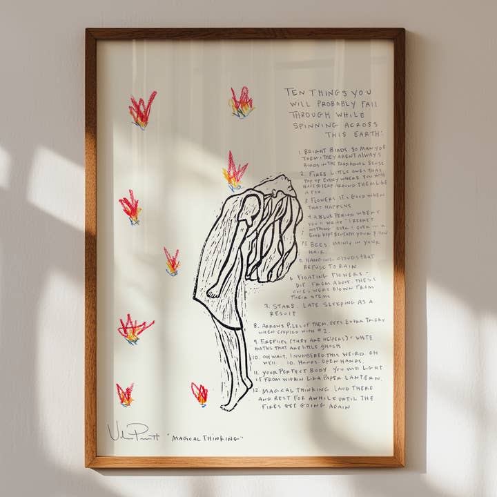 Valerie Perreault Studio - Vendita all'ingrosso Stampa artistica - "Pensiero Magico" - Stampa d'Arte in Xilografia