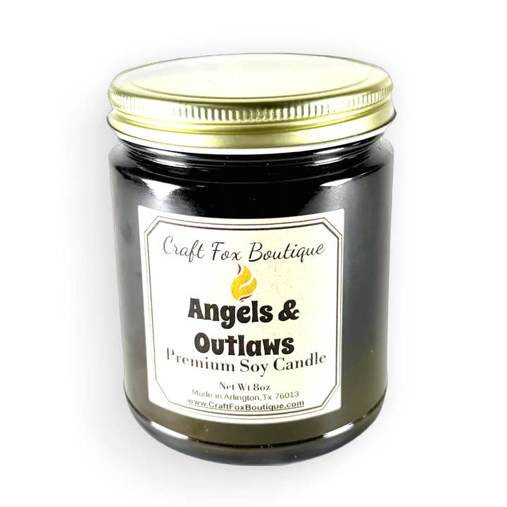 Angeli & Fuorilegge Candela di Soia 8oz per la vendita all'ingrosso da parte di Craft Fox Boutique
