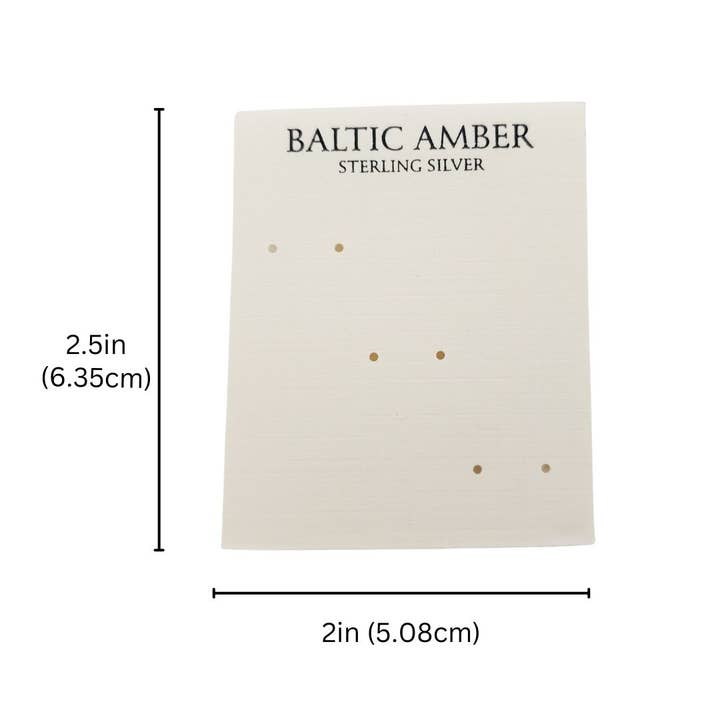 Amberman – wholesale Jewellery stand & display – Cardstock Baltic Amber 3-Earring Cards (10)
